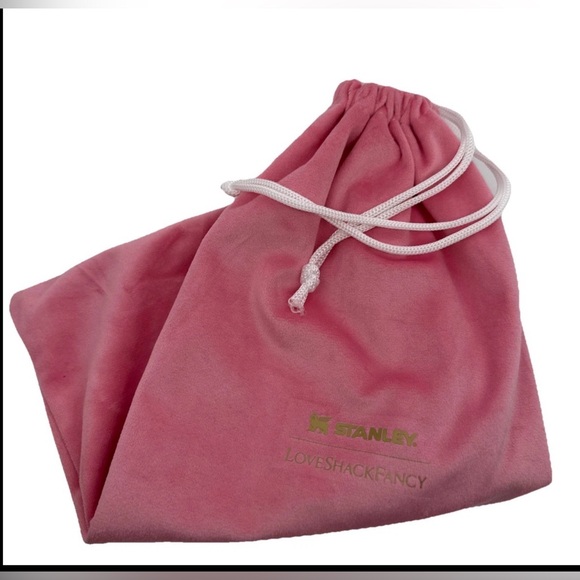 STANLEY Love Shack Fancy Tumbler Drawstring Velvet Storage Bag Pouch Pink - Picture 7 of 7